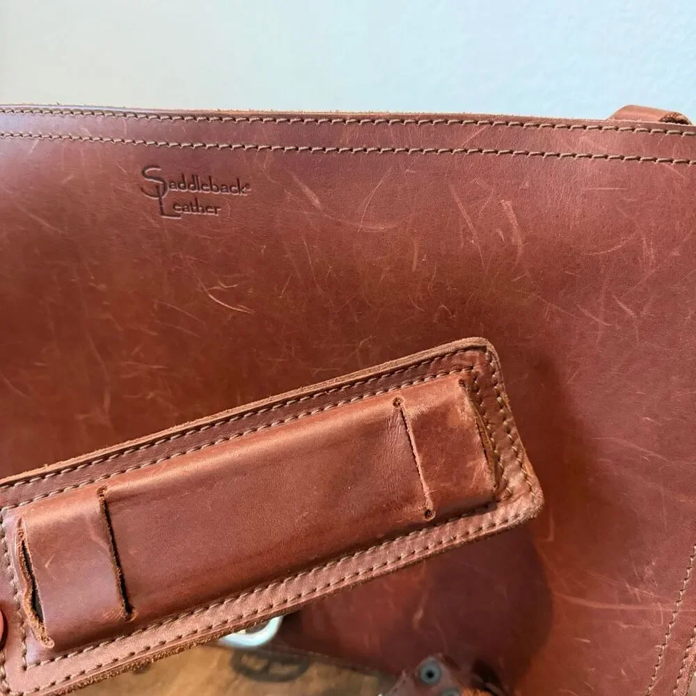 Saddleback Large Classic Leather Briefcase Bag Brown Full Grain Leather